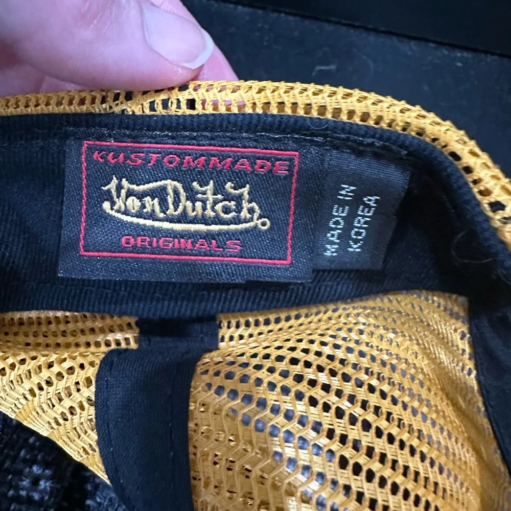 Von Dutch Gray & Yellow Patch Trucker Cap - Picture 5 of 5